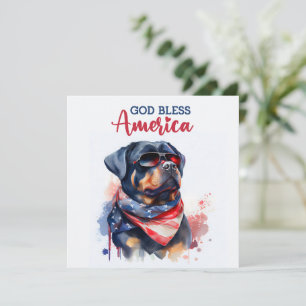 Patriotic Dog-Rottweiler 4. Juli Card Feiertagskarte