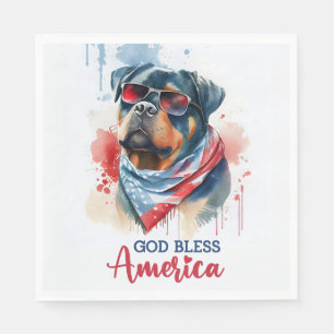 Patriotic Dog-Rottweiler Serviette