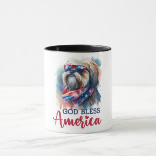 Patriotic Dog-Shih tzu Tasse