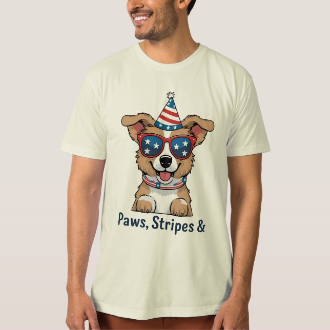 Patriotic Dog Sonnenbrille 4. Juli T - Shirt - Sch (Vorderseite)