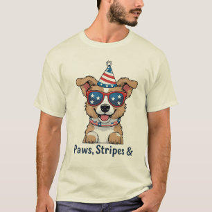 Patriotic Dog Sonnenbrille 4. Juli T - Shirt - Sch