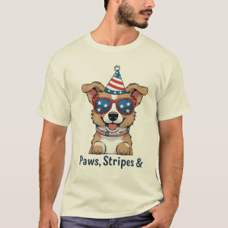 Patriotic Dog Sonnenbrille 4. Juli T - Shirt - Sch