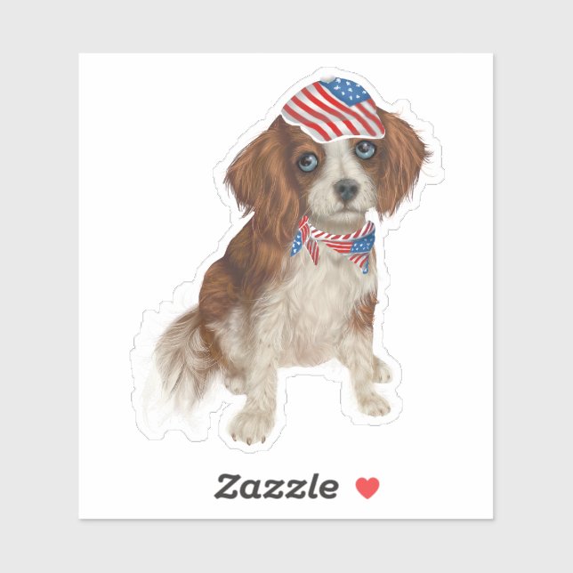 Patriotic Dog Sticker (Blatt)