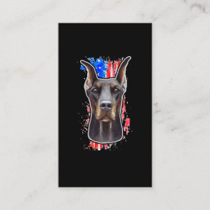 Patriotic Dog USA American Flag Doberman Visitenkarte