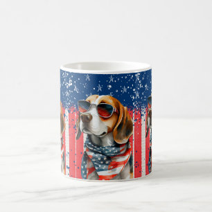 Patriotic Dog USA Süße Tier Design Verwandlungstasse