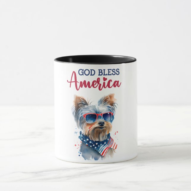 Patriotic Dog-Yorkie Tasse (Zentrum)