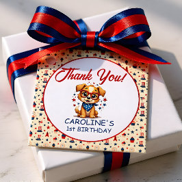 Patriotic Doggy Boy First Birthday Geschenkanhänger