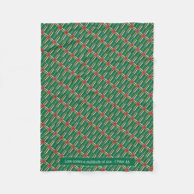 Patriotic DOMINICA FLAG Anpassbare Scriptur Fleecedecke (Vorderseite)