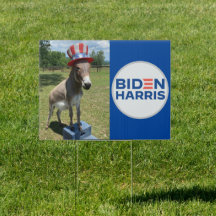 Patriotic Donkey Biden Harris Yard Signing KMCphot