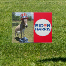 Patriotic Donkey Biden Harris Yard Signing KMCphot