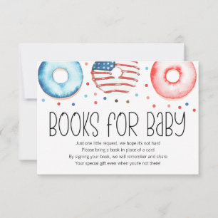 Patriotic Donut Baby Sprinkle Books for Baby Card Dankeskarte