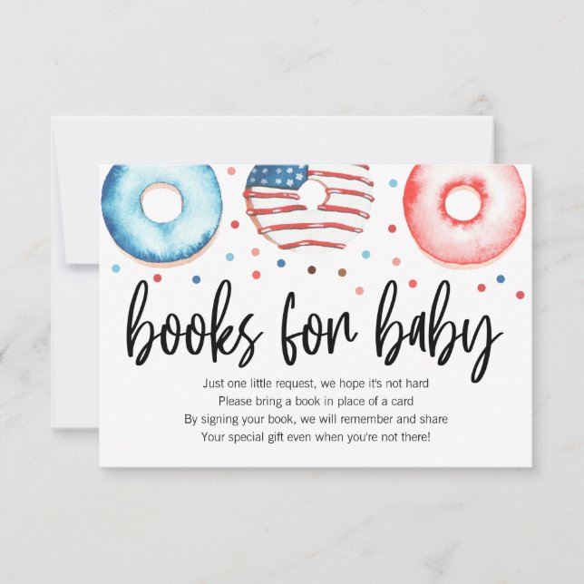 Patriotic Donut Baby Sprinkle Books for Baby Card Dankeskarte (Vorderseite)
