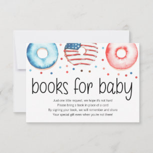 Patriotic Donut Baby Sprinkle Books for Baby Card Dankeskarte