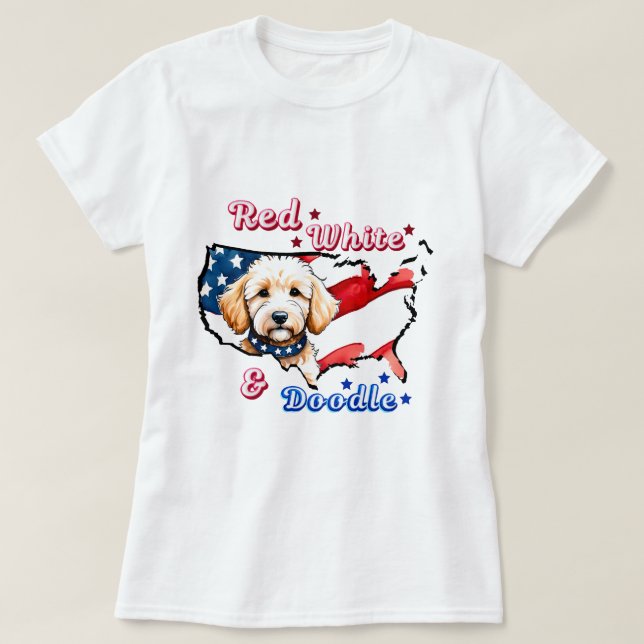 Patriotic Doodle Hundeshirt T-Shirt (Design vorne)