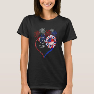 Patriotic DSP 4. Juli American Flag Sonnenblume T-Shirt