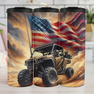 Patriotic Dune Rider: Amerikanische Freiheit Thermosbecher