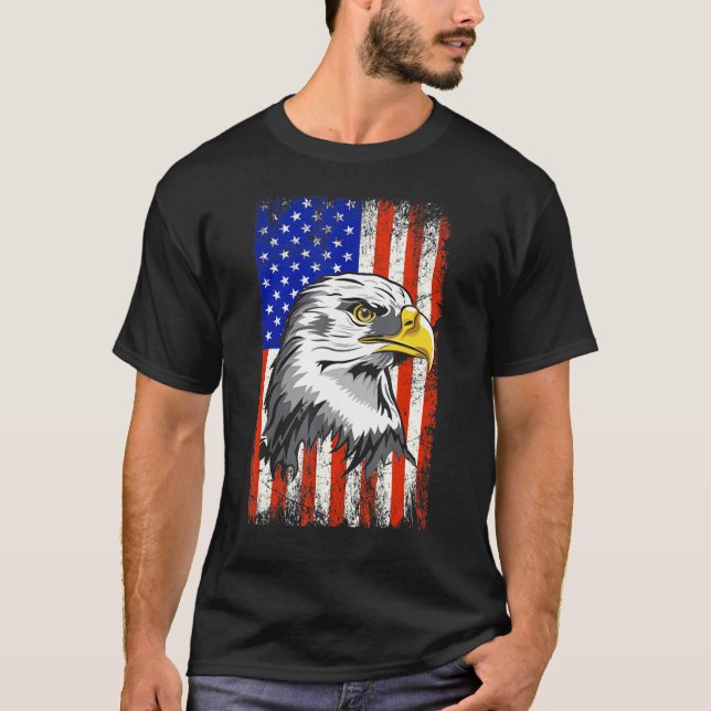 Patriotic Eagle 4. Juli USA Flag 1 T-Shirt (Vorderseite)