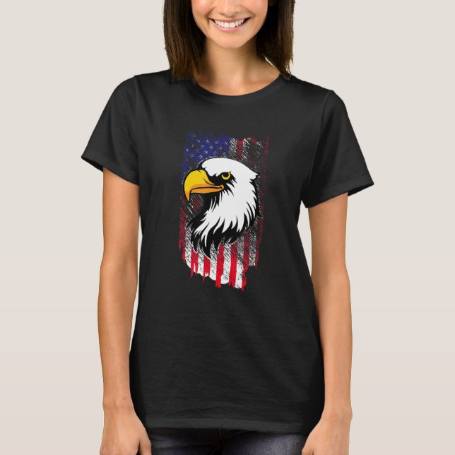 Patriotic Eagle 4. Juli USA Flag 2 T-Shirt (Vorderseite)