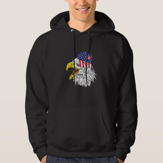 Patriotic Eagle 4. Juli USA Flag Hoodie (Vorderseite)
