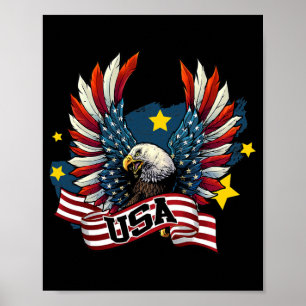 Patriotic Eagle 4. Juli USA Flag Männer Poster