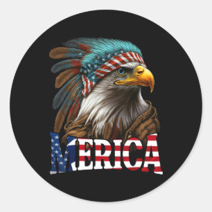 Patriotic Eagle American Flag 4. Juli Merica 1 Runder Aufkleber