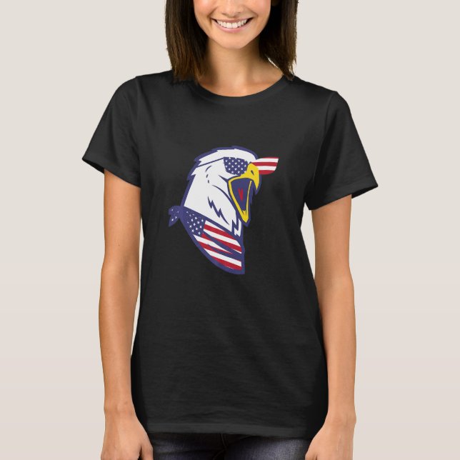 Patriotic Eagle American Flag Usa 4th Of July Amer T-Shirt (Vorderseite)