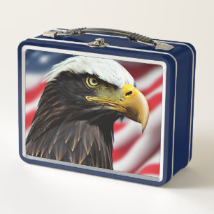 Patriotic/Eagle/American/USA Metall Brotdose