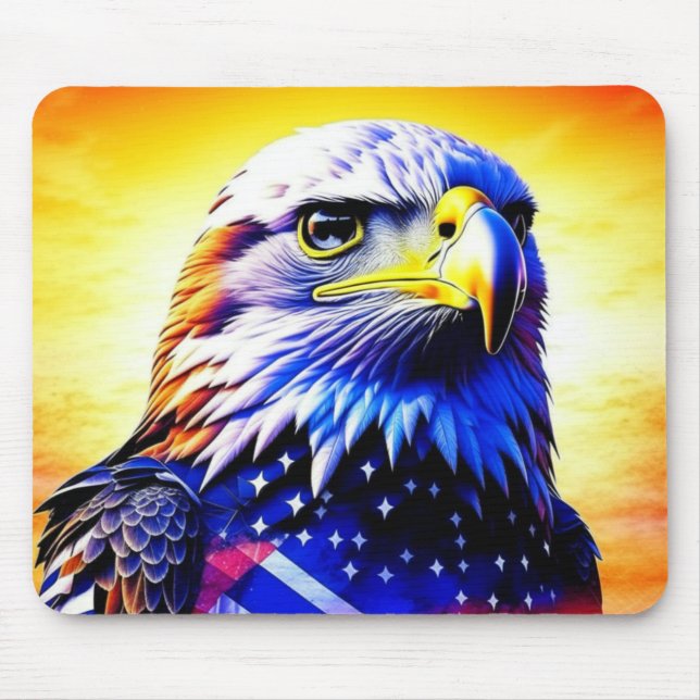 Patriotic Eagle and American Flag Mousepad (Vorne)