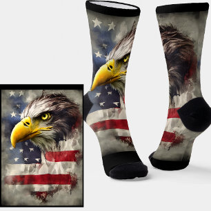 Patriotic Eagle auf US Flag Stars Stripes Socks Socken