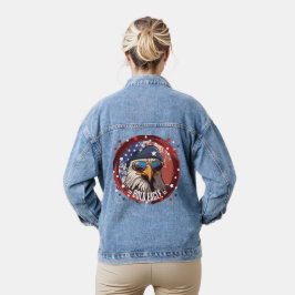Patriotic Eagle Beret Denim Jacket Jeansjacke