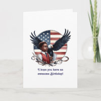 Patriotic Eagle & Boy All American Birthday
