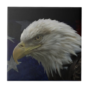 Patriotic Eagle & Flag Fliese