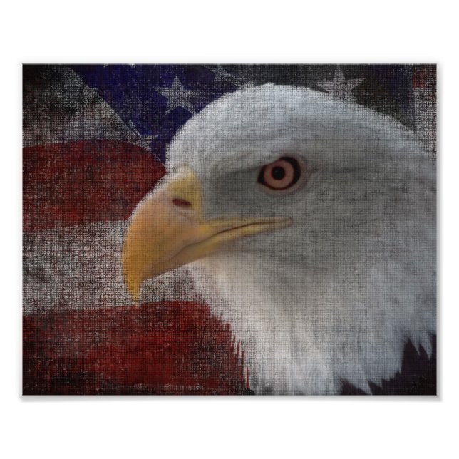 Patriotic Eagle & Flag Fotodruck (Vorne)