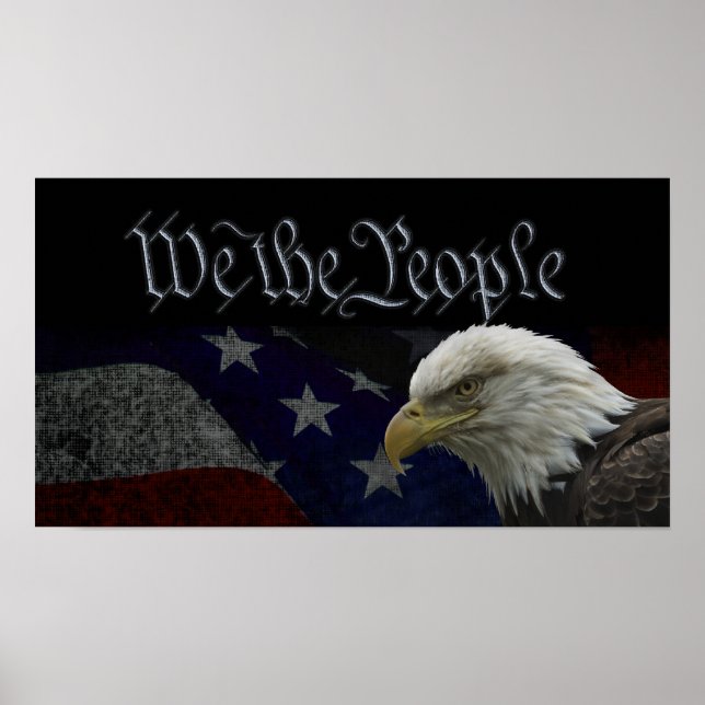 Patriotic Eagle & Flag Poster (Vorne)