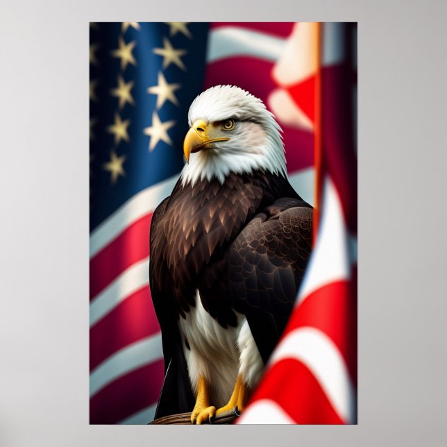 Patriotic Eagle Flag Poster Print (Vorne)