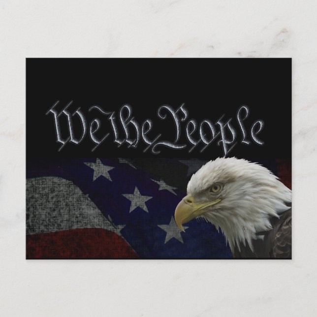 Patriotic Eagle & Flag Postkarte (Vorderseite)