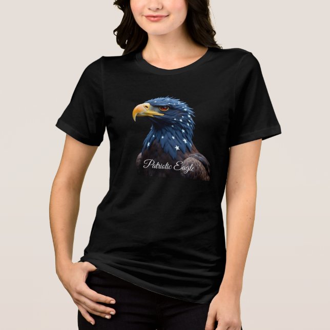 Patriotic Eagle girl t-shirt Tri-Blend Shirt (Vorderseite)