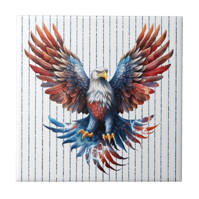Patriotic Eagle Keramik Tile Fliese (Vorderseite)