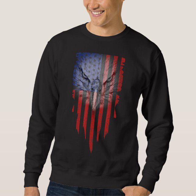 Patriotic Eagle Merica 4. Juli USA Fl Sweatshirt (Vorderseite)