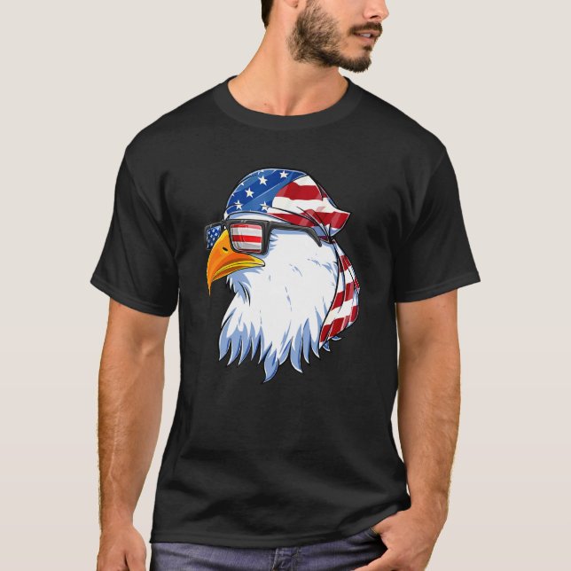 Patriotic Eagle Mullet 4. Juli USA Fl T-Shirt (Vorderseite)