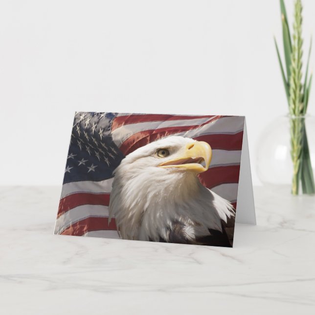 Patriotic Eagle Notecard Karte (Vorderseite)