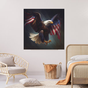 Patriotic Eagle Red White Blue 4. Juli Fun Art Leinwanddruck