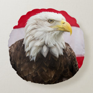Patriotic Eagle Rundes Kissen