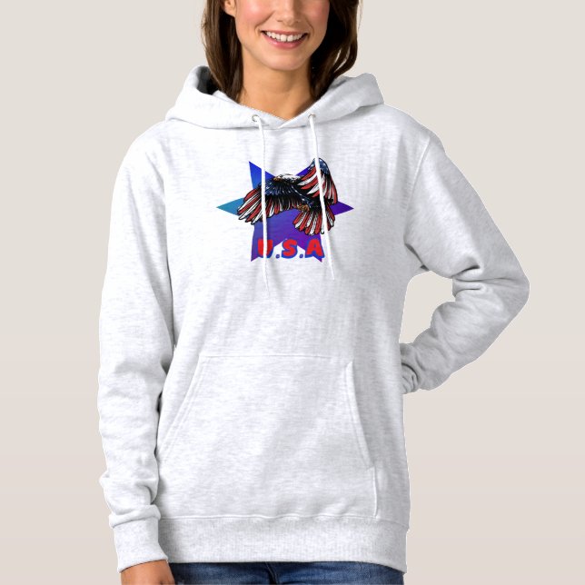 Patriotic Eagle Star Burst Hoodie (Vorderseite)