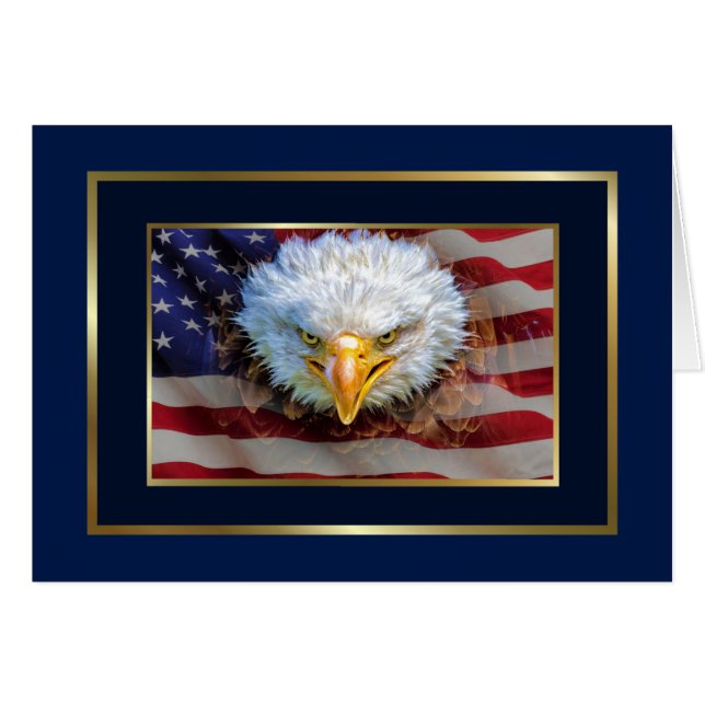 Patriotic Eagle Stationery Note Card (Vorderseite (Horizontal))