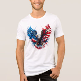 Patriotic Eagle T-Shirt – American Flag Wings Art Tri-Blend Shirt