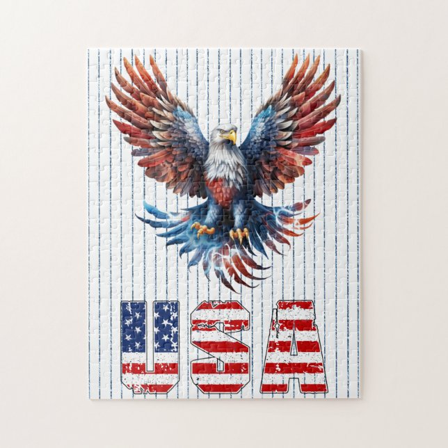 Patriotic Eagle und USA Puzzle (Vertikal)