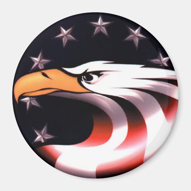 Patriotic Eagle US Flagge Magnet (Vorne)