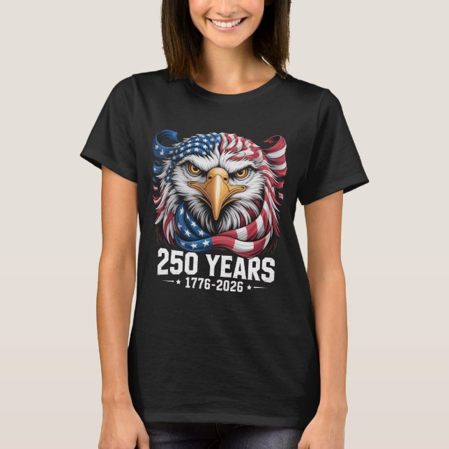 Patriotic Eagle USA 250th Anniversary T-Shirt 1776 (Vorderseite)