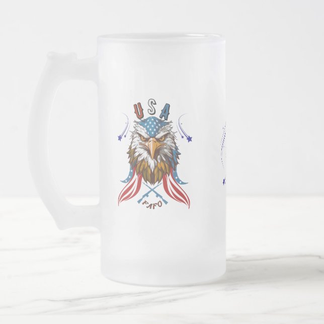 Patriotic Eagle USA FAFO Patriotische Tasse (Links)